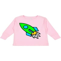 Inktastična slatka zelena raketna poklona mališana dječak ili majica s dugim rukavima s dugim rukavima