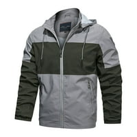 Muška kontrastna zip jakna Sportska džepa kapuljač kapuljača jesen zimska jakna bluza Muške kabanice