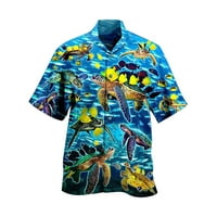 Majica V rector gumb niz majicu za ovratnike Muški ljetni odmor Turizam Plaža Modni trend Leisure 3D