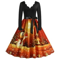 Plus veličina haljina za patchword vintage rockabilly haljina haljina bog narančasta