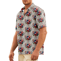 4. jula muška havajska majica SAD Nacionalna zastava grafička majica ovratnik odjeća odjeća 3D print