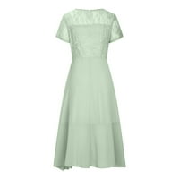 Homchy ženske haljine šifon elegantna čipkasti djeveruše patchwork maxi haljina zelena 2xl