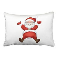 Winhome Merry Božić Slatka crtani crtani Santa Claus Funny Crveni i bijeli ukrasni jastučnici sa skrivenim zglobovim dekornim jastukom pokriva dvije strane