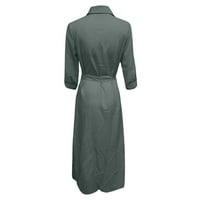 Ljetne haljine za žensko čišćenje Žensko casual labavo zavoj polovina rukav čvrsta voljna haljina za