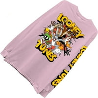 Looney Tunes Muns Classic Majica Marvin Dugi rukav Tee - Space Jam 90-ovi majica s dugim rukavima pijesak, mali