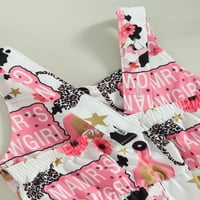 Qinghua Western Baby Girl Odjeća krava Print rukav besmisleni kombinezon Cvjetni zvonik Jedna bodysuit