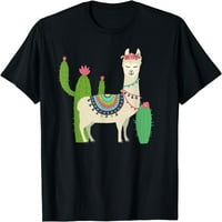 Slatka lama sa cvijećem i kaktusom Llami ljubavnički poklon majica