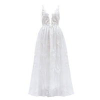 Yubnlvae Haljine za žensku elegantnu čipku DEEP V SLING BRIDAL Vjenčana večernja haljina - bijela