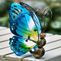 Solarno stakleno leptir naglasak-svjetla-zelena plava