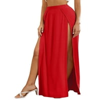 PUDCOCO Ženska elastična stručna suknja Side High Split Loose duks apsorpcija za plažu odjeća