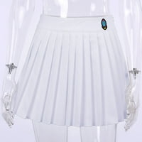 Naplaćene mini suknje za žene Slatka uzorka suknja tanka kratka bočna patentna patentna suknja bijela