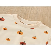 Wassery Toddler Baby Girl Boy Boy Halloween Pulover vrhovi dugih rukava Pumpkin Ghost Ispis Duksera