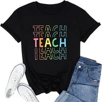 Košulje za nastavnike za žene obojeni tekst Tee smiješne šaljive fraze poklon gornji crni 2x-veliki