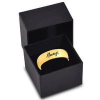 Tungsten Uvijek tipografija Pisanje prstena za prsten za muškarce Žene Udobne cipele 18K žute zlatne kupole Polirano