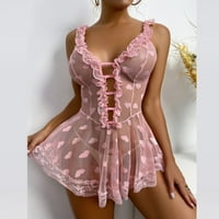 Donje rublje za žene, dame, donje rublje setovi Hemize i babydolls seksi Valentines Babydoll Soild Heart