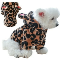 Odjeća za kućne ljubimce Jesen Zima Fluffy Furtu Fur Leopard Pas Kaputi za kućne ljubimce Mačke Zimske