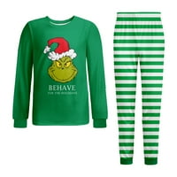 Grinch Božićne pidžame Slatko tiskovina TOP + Grinch hlače za spavanje, Grinch PJS Xmas Holiday odjeća za spavanje za djecu za bebe