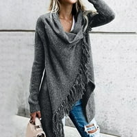 Ženski pulover džemper topli modni resel HEM Long Cardigan Knit Poncho kaput jesen zimski džemper za