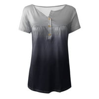 O-izrez T-majice Siva okrugla majica za vrata poklon za kupanje žensko okruglo kratkih rukava gradijentna