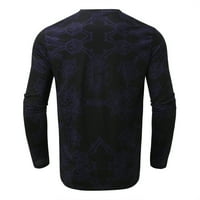 Pulover džemperi za muškarce Muška moda Ležerna štampa O-izrez Labavi majica dugih rukava pulover vrhovi dugih rukava bluza na vrhu muške vježbe