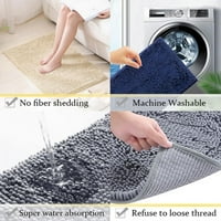 Prettyui kupatilo tepih mekani mikrofiber shaggy plišani ugodan tuš upijajući mat 15.7x Neklizajući tepih za pranje tepiha