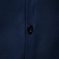 Blueeeek Dugo rukava saželjeni casual gumb Slim-Fit Muška formalna košulja