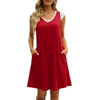 Mini haljine za žene modni V-izrez kratki rukav cvjetni print Splice čipke za šivanje trepavica Splice
