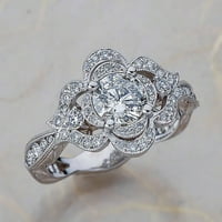 Heiheiup oblik cvijeća puni dijamantni prsten za žene modni nakit Popularni dodaci e djevojke prstenovi