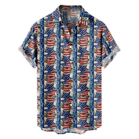 4. jula muška havajska majica USA Nacionalna majica za zastavu TEE grafička majica ovratnik 3D print plus size ulica uzročno kratki rukav ispisuje odjeću aktivno anime