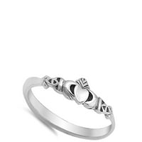 Claddagh Love Heart Celtic Knot Promise Sterling Silver Ring Nakit Ženski muški unise veličine 13