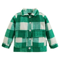 Majice tagle za taddler plairane majice s dugim rukavima za dječake Dječji kaput jakne