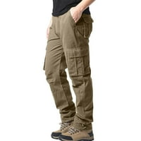 SNGXGN muške ležerne vojne hlače Duksere za muškarce Ležerne prilike duge muške teretne hlače, žute,