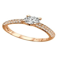 -F vs Moissitni zaručni prsten sa dijamantima Micro Pave Row 14k zlato
