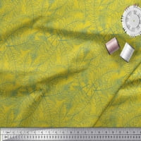 Soimoi Yellow Poliester Crepe tkanina umjetnička lišća odštampana zanatska tkanina na dvorištu