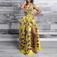 Miayilima ljetne haljine za žene Afrički ženski print DIY Multi Weathing Haljina Srednje Split Mop suknja
