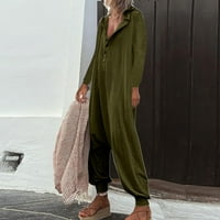 BDFZL pantalone za žene Ženske trendove kapuljače s kapuljačom Rompers casual dugih rukava džepna šumska vojska zelena m