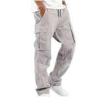 Daqian Muške hlače za muškarce Čvrsti casual više džepova na otvorenom ravno tipovi fitness hlače teretna