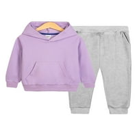 Tenmi Toddler Outfit Elastic Squaist Dukseri + hlače Duks sa kapuljačom Outfits Labavi trenerka Seet