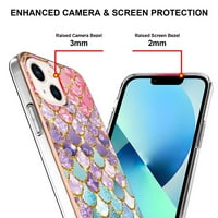 Slučaj iPhone Pro, tanki udarni otporni u TPU Bumper Clear Case Cover Cover, šarena skala