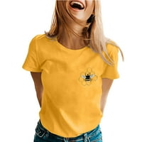 Luiyenes Ženska grafička majica Print Crew Crt o kratkim rukavima povremene bluze