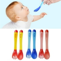 Podesite bebu termos kašika silikonska mekana kašika za hranjenje za hranjenje žutim