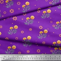 Soimoi ljubičasta pamučna kambrična tkaninska tkanina Marigold cvjetna tkanina od dvorišta široka