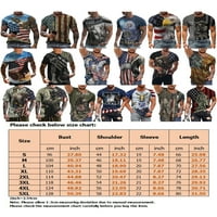 Cindysus Muške tanke životinjske tiskane majice Muškarci Moda Basic Tee Hawk Holiday US Zastava Američka bluza