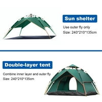 Instant pop up šator za 3- osobu automatski kamp šator šator dvostruki sloj vodootporni obiteljski šator za planinarsku plažu