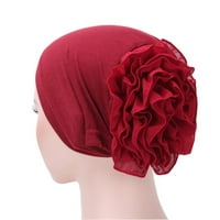 Leylayray Modni ženski cvjetni muslimanski rufffle cher het hat beanie šal turban glava zamotavanje