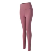 Žene Casual Solid gamage Splice hlače Slim elastičnosti vježbajte fitness hlače pantalone ružičaste l