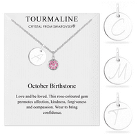 Oktobar Početna ogrlica od rođenja kreirana sa turmalinskim Zircondia® kristalima