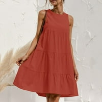 LisingTool haljine za žene Žene Ležerne prilike sa punim rukavima bez rukava Okrugli vrat Linijska mini