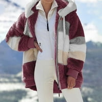 Tking Fashion Women Cardigan zimski kapuljač s dugim rukavima plišani kaput sa džemperima sa patentnim