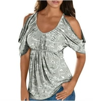 Ženska ljetna majica za bluze Clearence Ležerne prilike na vratu Kratki rukav sa ramena The The Majica
